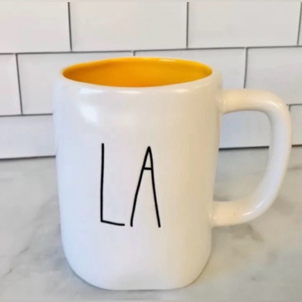NEW Rae Dunn LA Mug with Palm Trees & Sun Double Sided Los Angeles - Picture 3 of 4